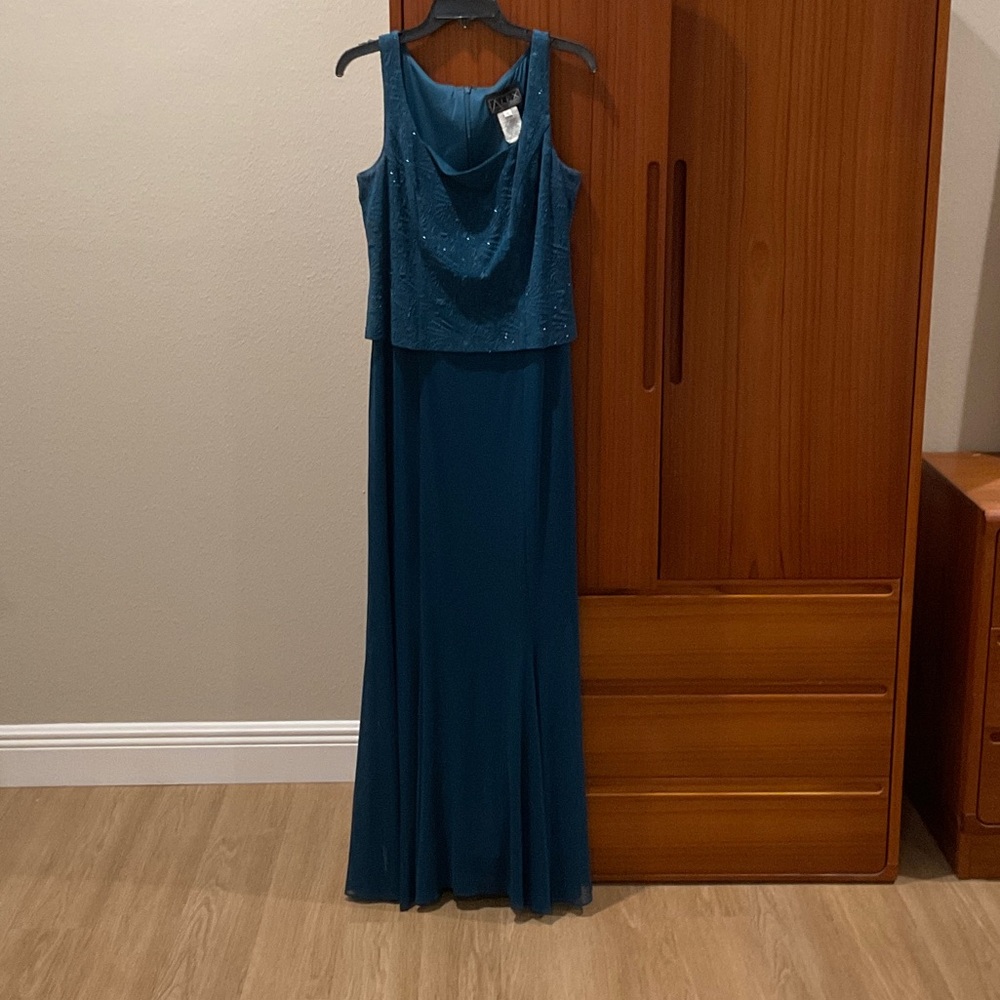 Alex Evenings Teal Evening Gown with matching Jacket